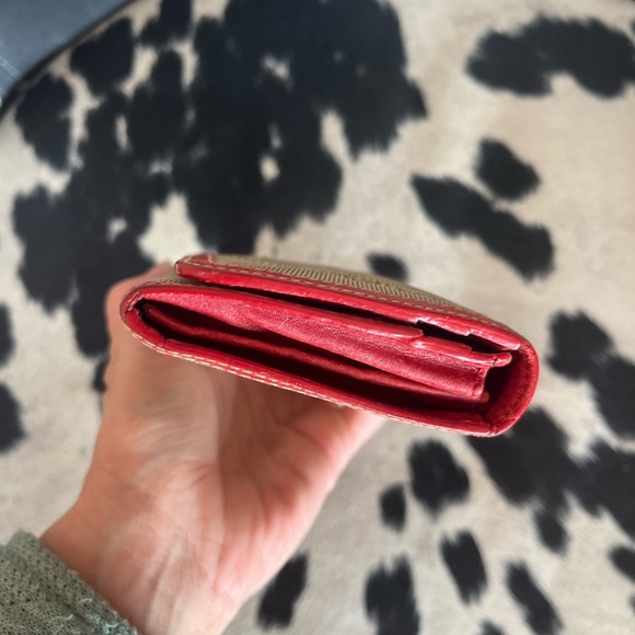 PRADA Beige & Red Fabric Long Wallet - Picture 4 of 14